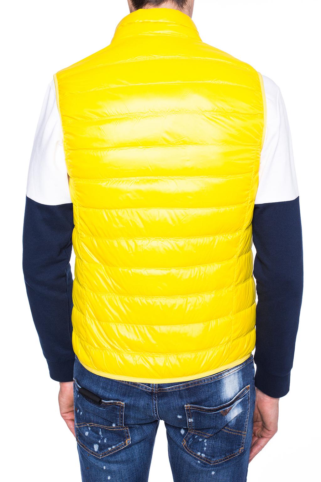 EA7 Emporio Armani イエローフード付きトップス　XSサイズ Emporio Armani slim cut track pants - Down vest with